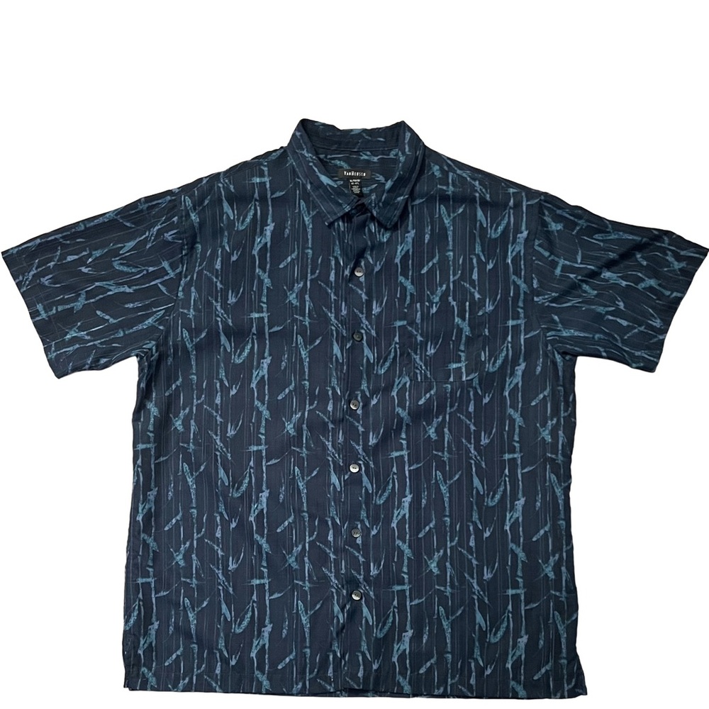 Van Heusen Navy and Teal Button Up XL 17-17 1/2